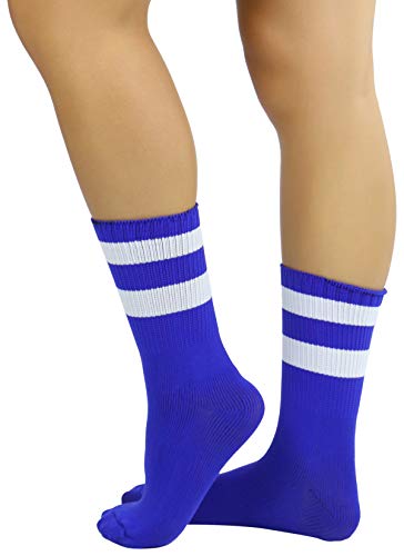 Image of ToBeInStyle Women's Acrylic Ankle Hi With Double Stripe Top Crew Fun Athletic Socks