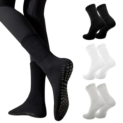 Risipu 3 Pares Calcetines Pilates Yoga Calcetines Antideslizantes Mujer Para Yoga Fitness Ballet Pilates