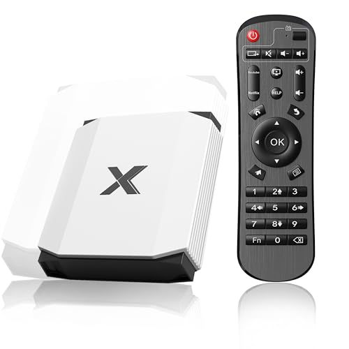 Android 12 OS TV Box Boîtier 4GB RAM 32GB ROM, Smart TV Boîtier Android 4K Ultra HD White, 2.4G / 5G Dual-Band WiFi 6, Support 100M Ethernet, Bluetooth 5.0,...