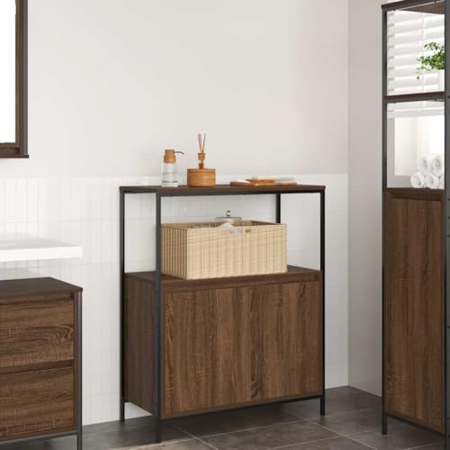 Gecheer Mueble de baño con estantes Roble marrón 76,5x35x95 cm,Columna Baño,Armario Baño,Armario Multiusos,Mueble Auxiliar Baño