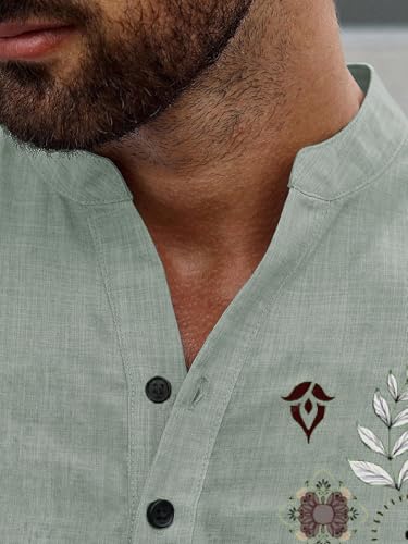 Image of TOPLOT Men's Kurta Shirt |Premium Linen Printed | Stylish Ethnic Wear | Comfortable Fit Design | Clean Look Structure | Versatile Styling | Ideal for Casual, Festive, Party (5265)
