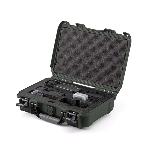 Image of Nanuk 909 Waterproof Hard Case with Custom Foam Insert for DJI Osmo Pocket 3 Camera - Olive