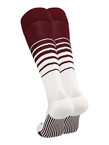 Image of TCK Elite Breaker Striped Socks | Over-the-Calf Soccer Baseball Softball Socks | Extra Stretch for Shin Guards | USA Made
