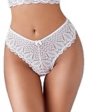 Avidlove Sexy Plus Size Underwear for Women Cross String Seamless Bikini Panties White XXL