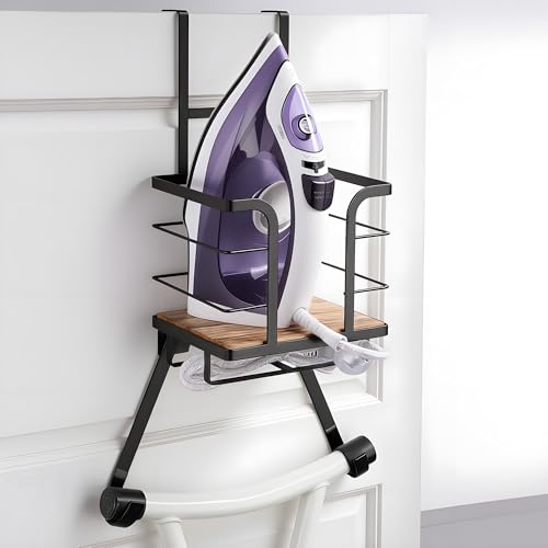AIDILI Over the Door Ironing Board Holder - Iron Board Hanger Wall Mount Ironing Board Storage with T/Y Shape Design for Space Saving No Drilling