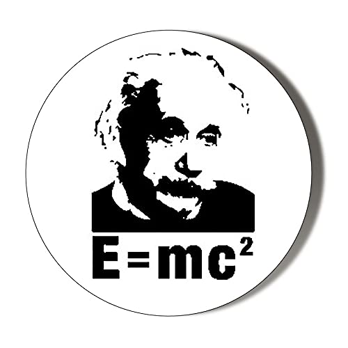 Gift Insanity Multi E=Mc2 Einstein Badge 10 X 49Mm Vinyl Stickers Pack Of 10