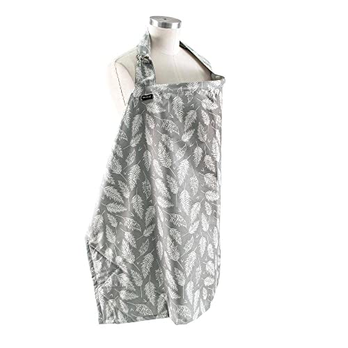 Image of Bebe au Lait Premium Cotton Nursing Cover, Lightweight and Breathable Cotton, Open Neckline, One Size Fits All - Fern