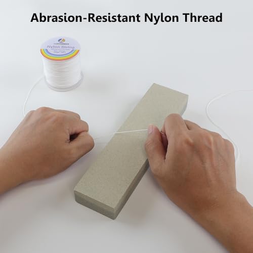 image for LUSTEMBER 0.8mm Nylon String, Strong Bracelet String, Durable Nylon Co