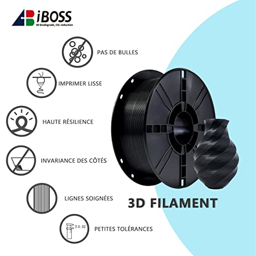 IBOSS PLA Plus filament 3 noir pour - Vue d'ensemble et qualité de fabrication