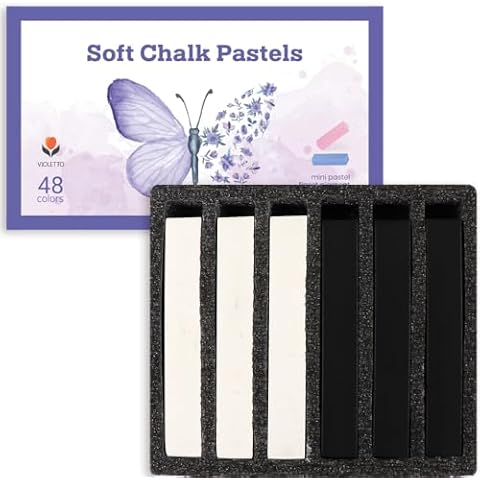 VIOLETTO Soft Chalk Pastels, 48 colors with additional 2pcs, Non Toxic Art Supplies Charcoal Sticks for Professional Artist, Square Non Toxic Art Supplies,… Cover