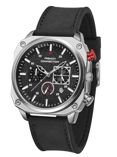 Image of French Connection Chronexis Black Dial Chronograph Watch for Men - FCB19SBL