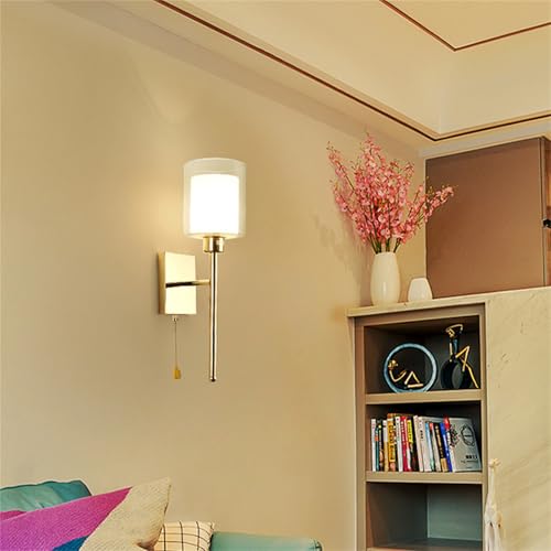 Lámpara de pared interior E27 moderna con interruptor para luz de salón y pasillo 6