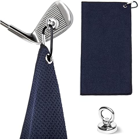 DUXCIYHTA Magnetic Golf Towel with Metal Clips Cover