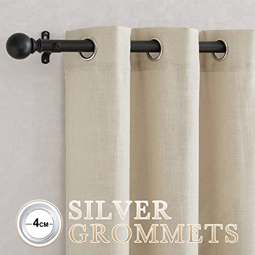 NICETOWN Living Room Curtains Linen Blend 96 inches Long, Grommet Semi Sheer Privacy Assured with Light Filtering Semi Sheer Drapes for Bedroom / Living Room, Taupe, W52 x L96, 2 Panels