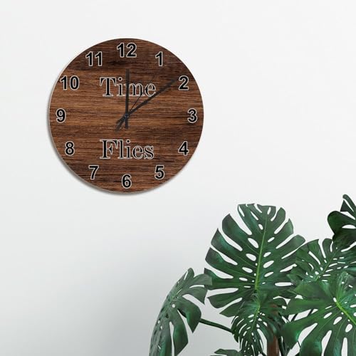 Horloge murale effet bois au design rustique chic pour décoration intérieure - 7