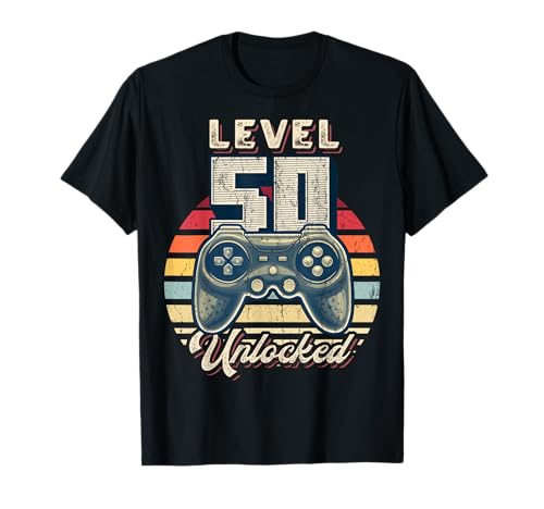 Birthday Gamer Shirts Nivel 50 Videojuego desbloqueado Camiseta