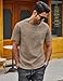 COOFANDY Mens T-Shirt Casual 100% Cotton Crewneck Short Sleeve Tees Fashion Summer Basic Tee Shirts Khaki