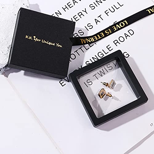 K.k. Black Onyx Stud Earring Circled With Pearls, 14K Gold-Plated Stud And Holder, Yellow Gold #TOP5