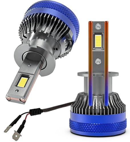 CHOPDARK H3 LED Bulbs H3C H3LL Fog Lamp Super Bright 110W 30000Lm 6500K Cool White Built-in Fan and 2 Thermally Conductive Copper Tubes Compatible with 12V Cars and 24V Trucks 2pcs