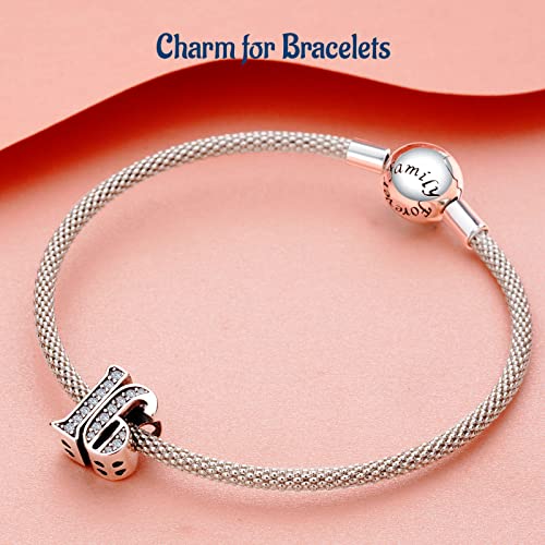 Image of Mothers Day Birthday Number Love Family Friendship Graduation Auntie Grandma Dad Mom Charms for Pandora Bracelets Necklaces, Gifts Women, for Anniversary Valentines Christmas