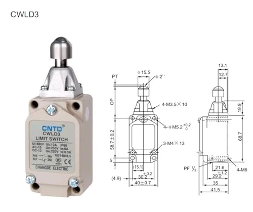Microinterruptor de límite vertical CWLD3 soluciona desajustes mecánicos 3