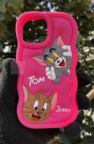 Image of MIDOS Back Cover Compatible with iPhone 13 Pro Max Soft Silicone 3D Cute Cartoon Full Protective Case for iPhone 13 Pro Max (Hot Pink)