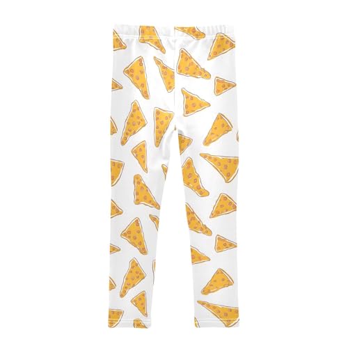 Yellow Pizza Girls Leggings Ultra Soft Compression Yoga Gym Pants for Kids 4-10T2