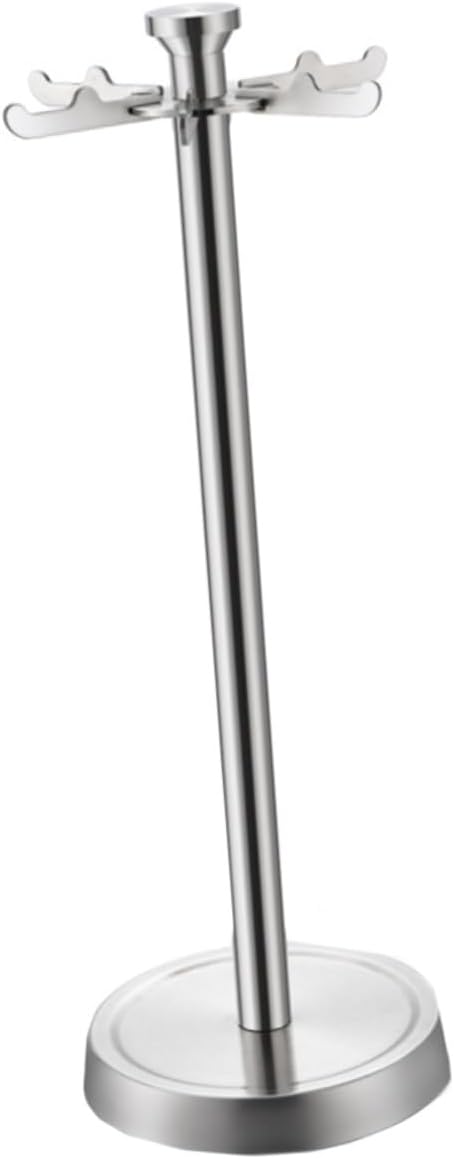 Stainless Steel Kitchen Utensil Organizer Rack with 6 Hooks, Cooking Spatula and Spoon Holder for Countertop Storage, Household Kitchenware Stand for Cooking and Food Preparation