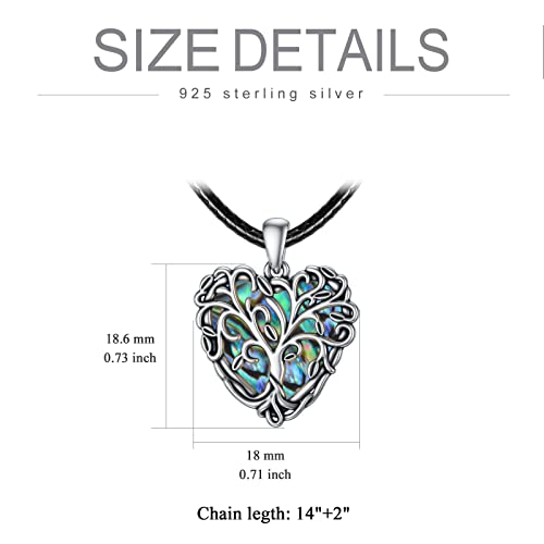 Aoboco Tree Of Life Choker Necklace 925 Sterling Silver Black Leather Choker Necklace With Abalone Shell, Birthday Jewelry Gifts For Women Girls #TOP5