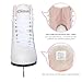 Nattork Figure Skates for Girls and Boys Excellence Stainless Steel Blades Ice Figure Skating with Enhanced Support Strength Performance and Ultimate Comfort White(Pink Lining)