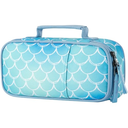 Image of Choco Mocha Mermaid Pencil Case for Girls, Soft Pencil Case Kids Pencils Pouch for Kindergarten Girls, Blue