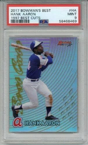2017 BOWMAN'S BEST #HA 1997 BEST CUTS HANK AARON BASEBALL CARD PSA 9 MINT RARE POP 1