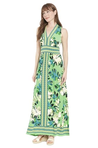 Image of London Times Women's Sleeveless V-Neck Maxi Dress for Women | Casual Dresses for Women