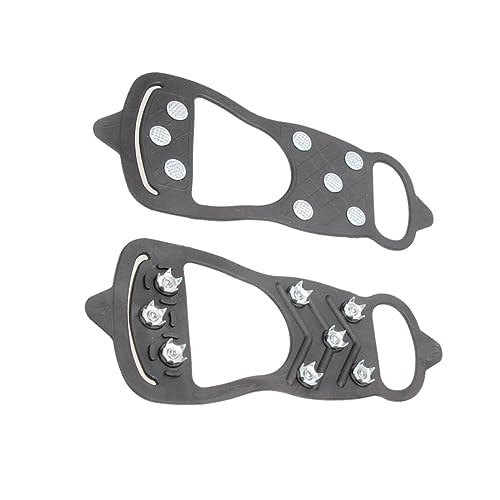 JEWEDECO Shoe Crampons for Snow and Ice 1 Pair 8 Shoes Cover Anti-Slip Cleats for Footwear