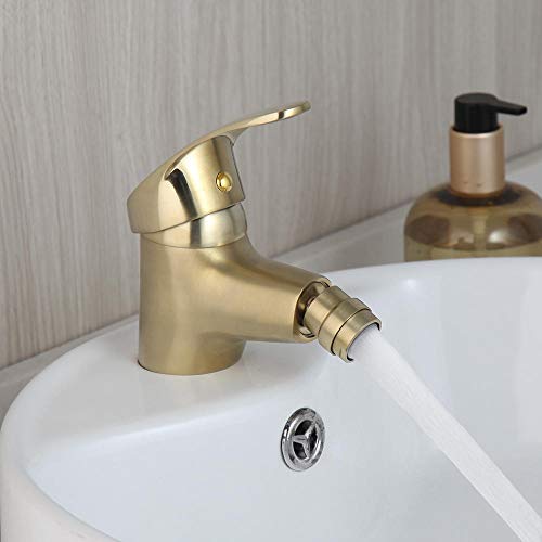Grifo bidet dorado de latón macizo y cascada para un baño de lujo elegante 3
