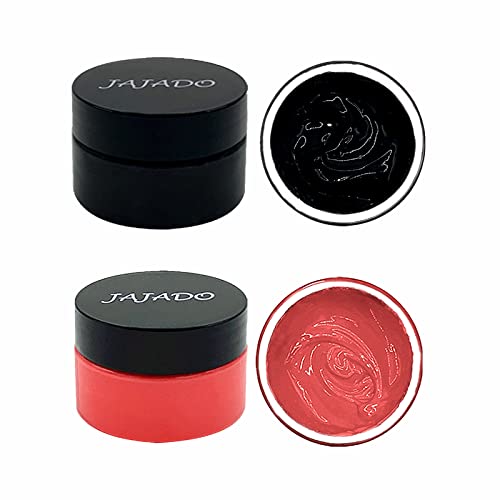 JAJADO 2 Jars Chalk Paste for Silk Screen Stencil Spring, Red Screen Printing Transfers Paste, Black Chalk Paste Paint for Painting on Wood, Fabric, T-shirt, Chalkboard, Home Decor, Stencil Paint