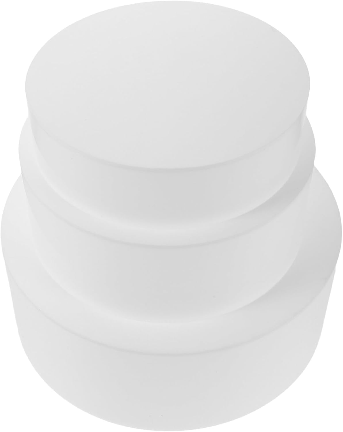 3pcs Acrylic round Cylinder Display Risers for Buffet Food Presentation, Cupcake Pedestal Dessert Stand, White Nesting Cake Display Holders for Bakery and Party Use