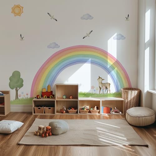 Vinilo decorativo Boho Woodland Rainbow mediano
