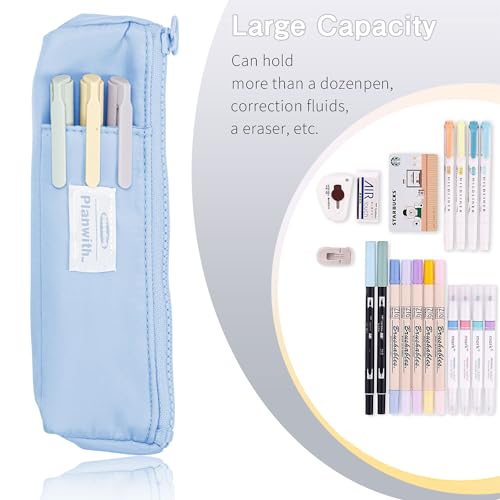 Small Pencil Case, Pen Holder for Notebook, Pen Pouch with Adjustable Elastic Band, Pen Case Book Pouch for Journals, Slim Pencil Case Makeup Bag Hold Multi Pens for Office School Stationary Supplies