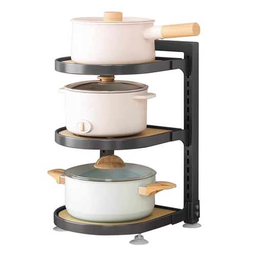 KMQRDZi Maniques de cuisine, Cuisine Accessoires, Étagère de Rangement à 3 Niveaux, Réglable pour Armoire