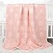 Organic Cotton Patterned Baby Crib Blanket for All Seasons - Warm, Breathable, Super Soft, Thick and Light Weight Quilted Toddler Blanket for Boys and Girls 39''x39'' Large - Pink Snow