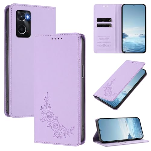 �X�}�z�P�[�X �Ή��@�� for Realme 9i 4G,�Ή��@�� for Oppo A96 / A76 / A36 / K10 4G�yRFID�u���b�N�z�y�J�[�h�z���_�[�t�����z �}�O�l�b�g�J�� �X�^���h�@�\�t���z�X�}�z�P�[�X Purple