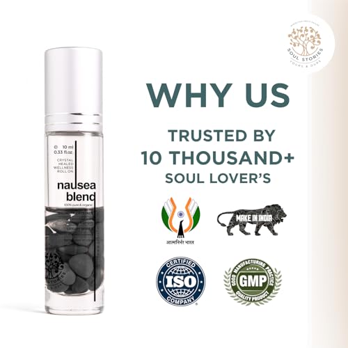 Image of Soul Stories Nausea Relief Roll-On - 10ml | Soothing Essential Oil Blend for Nausea, Stomach Discomfort & Dizziness | Helps Relax Body & Mind | Infused with Ginger, Peppermint, Fennel & Chamomile Oils