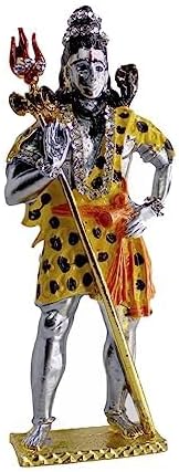 Miniatura 2 de Metal Lord Shiva Ídolo de pie con estatua de Trishul tablero de instrumentos de coche, templo de exhibición decoración de oficina en casa