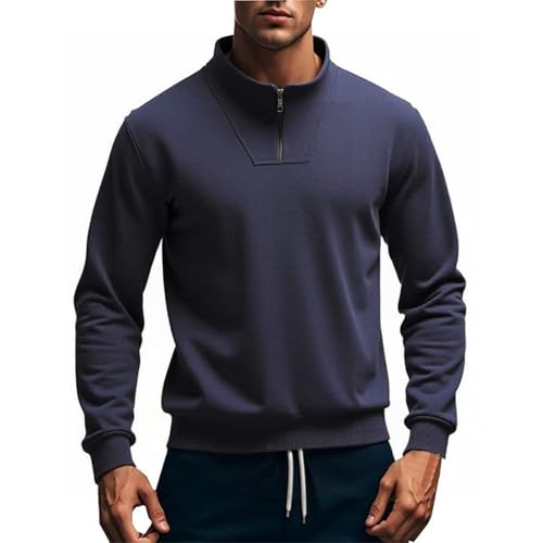 Pull basique homme zippé en cachemire et polyester noir taille XXL - 2