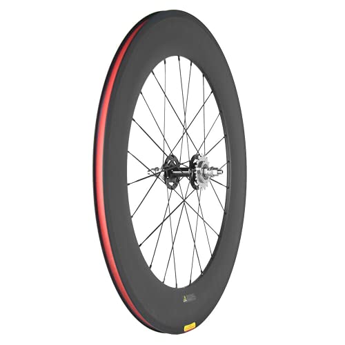 Hulk-Sports Carbon Fixed Gear Wheelset 700C Rim Single Speed Bike/Fixie Bicycle Front & Rear Wheel Set Clincher Type 88Mm Depth 23Mm Width Track Bike Wheelset (1 Pair Wheelset) #TOP3