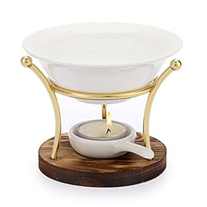 JUXYES Romantischer Keramik Duftlampe mit Teelichthalter