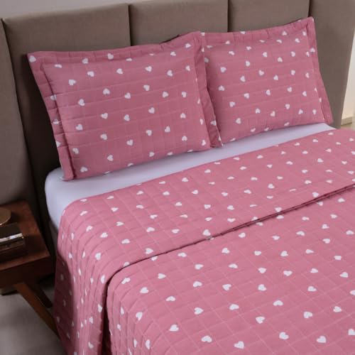 Cobre Leito SOLTEIRO 2 peças ALGODÃO 200 fios ESTAMPADO Liso com Porta Travesseiro Colcha Solteiro (