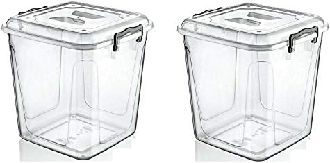 2 X 20 Litre Heavy Duty Plastic Pantry Box Food Container Storage Box Organiser