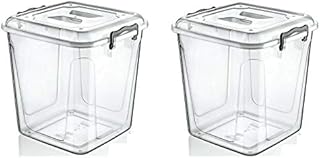 2 X 20 Litre Heavy Duty Plastic Pantry Box Food Container Storage Box Organiser